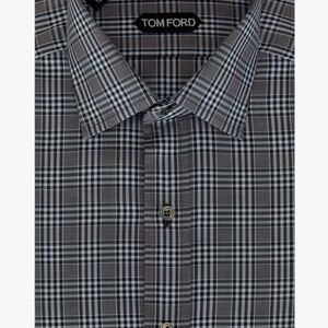Tom Ford Tonal Graph Check Dress Shirt